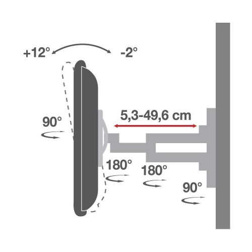 Uchwyt ścienny Tv Led/lcd 40-80 Cali 50kg Obrotowy